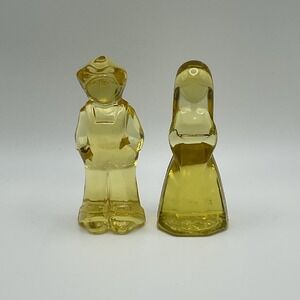 Mosser Glass Vi Hunter Josh & Jenny Doll Figurine Yellow Gold Rush VTG 1982 #1